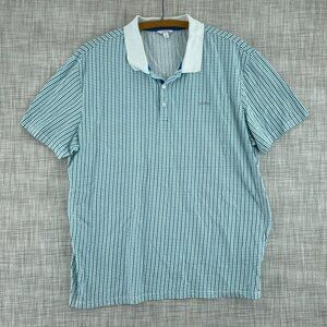 Calvin Klein preppy Golf Polo Shirt Mens XL Blue  White 1250